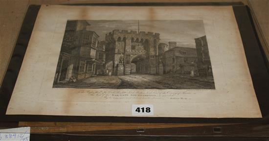 6 old Cambridge University prints & another